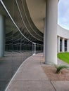 Architecture Details Reflection in Curved Mirrror-like Glass Wall