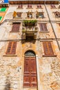 Architecture details from Rovinj, in Croatia, with an old building