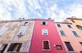 Architecture details from Rovinj, in Croatia, with old buildings