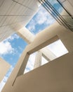 Architecture details White wall Modern building Blue sky perspective Royalty Free Stock Photo