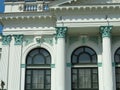 Architecture detsails columns and windows of ancient renaissance classical building Royalty Free Stock Photo