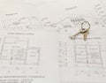 Architecture drawings and plans of the house Royalty Free Stock Photo