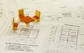 Architecture drawings and plans of the house Royalty Free Stock Photo