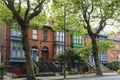 The building is typical Dublin style.