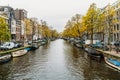 Architecture Of Dutch Houses Facade and Houseboats In Amsterdam