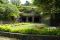 Architecture of Elephanta Caves in Mumbai in Agra, India