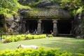 Architecture of Elephanta Caves in Mumbai in Agra, India