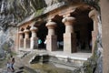 Architecture of Elephanta Caves in Mumbai in Agra, India