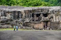 Architecture of Ellora caves in Aurangabad, India Royalty Free Stock Photo