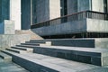 Exterior of Front Steps and a Platform at the Main Entrance to Modern Building Royalty Free Stock Photo