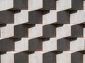 Architecture external wall detail, cube design and geometric pattern.