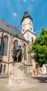 Architecture and Facade of St. Thomas Church Thomaskirche in Leipzig, Germany. Travel tourist and religious Royalty Free Stock Photo