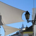 Architecture, faro, portugal, white houses, blue sky, overwinter Royalty Free Stock Photo