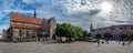 Architecture at the Fischmarkt square of the city of Erfurt Royalty Free Stock Photo
