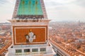 Architecture fragment of St Mark`s Campanile Royalty Free Stock Photo