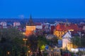 Architecture of Gdansk city centre at night Royalty Free Stock Photo