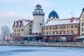 Architecture in the German-style `Fish Village`, old town. Ethnographic and trade and craft center