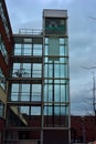 Architecture, glass elevator shaft Royalty Free Stock Photo
