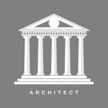 Architecture greek building symbol. ancient monument icon. University Icon. Bank Icon