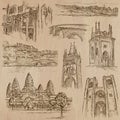 Architecture - hand drawn vector pack Royalty Free Stock Photo