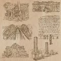 Architecture - hand drawn vector pack Royalty Free Stock Photo