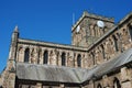 Architecture of Hexham cathedral and clock tower Royalty Free Stock Photo