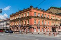 Architecture of the historic district of Podil, Kyiv, Ukraine