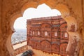 Architecture of historic Mehrangarh fort in Jodhpur, Rajasthan, India Royalty Free Stock Photo