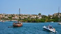 Architecture of houses on the coast of the port of Mahon