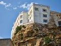 Architecture of houses on the coast of the port of Mahon Mao