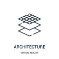 architecture icon vector from virtual reality collection. Thin line architecture outline icon vector illustration