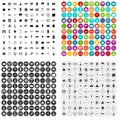 100 architecture icons set vector variant Royalty Free Stock Photo