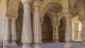 Architecture of the inner hall of Amber Fort. Royalty Free Stock Photo