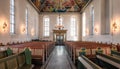 Architecture of Interior windows with prayer bench of Oslo Cathedral, Oslo Domkirke, Formerly our Savior's church is the main