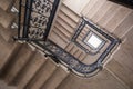 Architecture of internal stairs of ancient palace