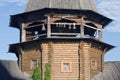 Izmailovo Kremlin in Moscow. Wooden church. Color photo.