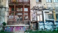 Architecture in Kiev: building + graffiti