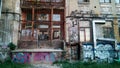 Architecture in Kiev: building + graffiti