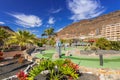 Architecture of the Lago Taurito aquapark and hotels on Gran Canaria