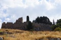 View of the ancient Acropolis of Lindos in August. Rhodes Island, Dodecanese, Greece Royalty Free Stock Photo