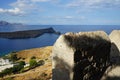 View of the Mediterranean Sea from the ancient Acropolis of Lindos. Rhodes Island, Dodecanese, Greece Royalty Free Stock Photo