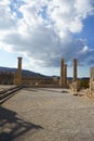 West wing of the Hellenistic stoa on the Acropolis of Lindos. Rhodes island, Greece Royalty Free Stock Photo