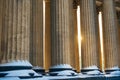 Colonnade with sunset light of Kazan Cathedral in Saint Petersburg, Russia Royalty Free Stock Photo