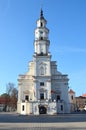 Architecture in Lithuania - Kaunas Town hall is called `The white swan` Royalty Free Stock Photo