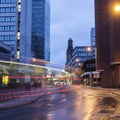 Architecture of Manchester along Irwell River Royalty Free Stock Photo