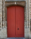 The architecture of medieval Europe is old windows and doors, stained glass and bars. The Hague. The Netherlands. Royalty Free Stock Photo