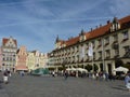 Architecture medieval facades Market Square, one of the largest medieval squares in Europe.