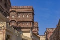 Architecture of Mehrangarh Fort in Jodhpur, Rajasthan, is one of the largest forts in India. Royalty Free Stock Photo