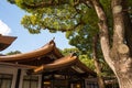 Architecture in Meiji-jingu shrine, Harajuku Tokyo Japan, Japanese traditional culture Royalty Free Stock Photo