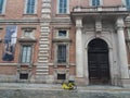Architecture in Milano with yellow bike
